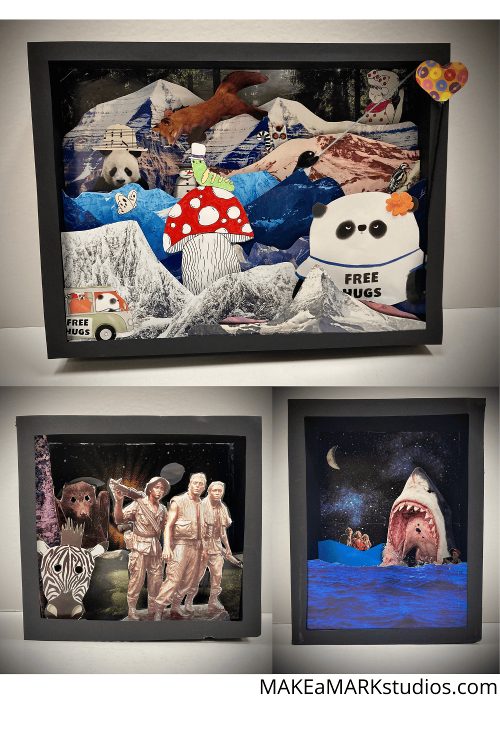 Shadow Box Collage Frame shadow box collage mixed media » Make a Mark Studios