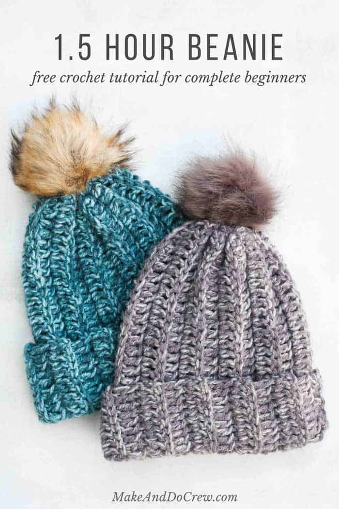 This hat pattern uses 2 colors and is sized from 1 year to adult. 1 Hour Free Crochet Hat Pattern For Beginners Step By Step Video Tutorial