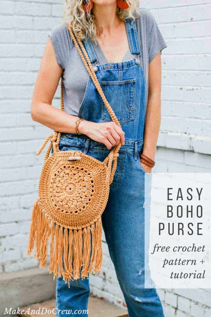 Easy Crochet Boho Circle Purse Pattern Free Pattern Video Tutorial