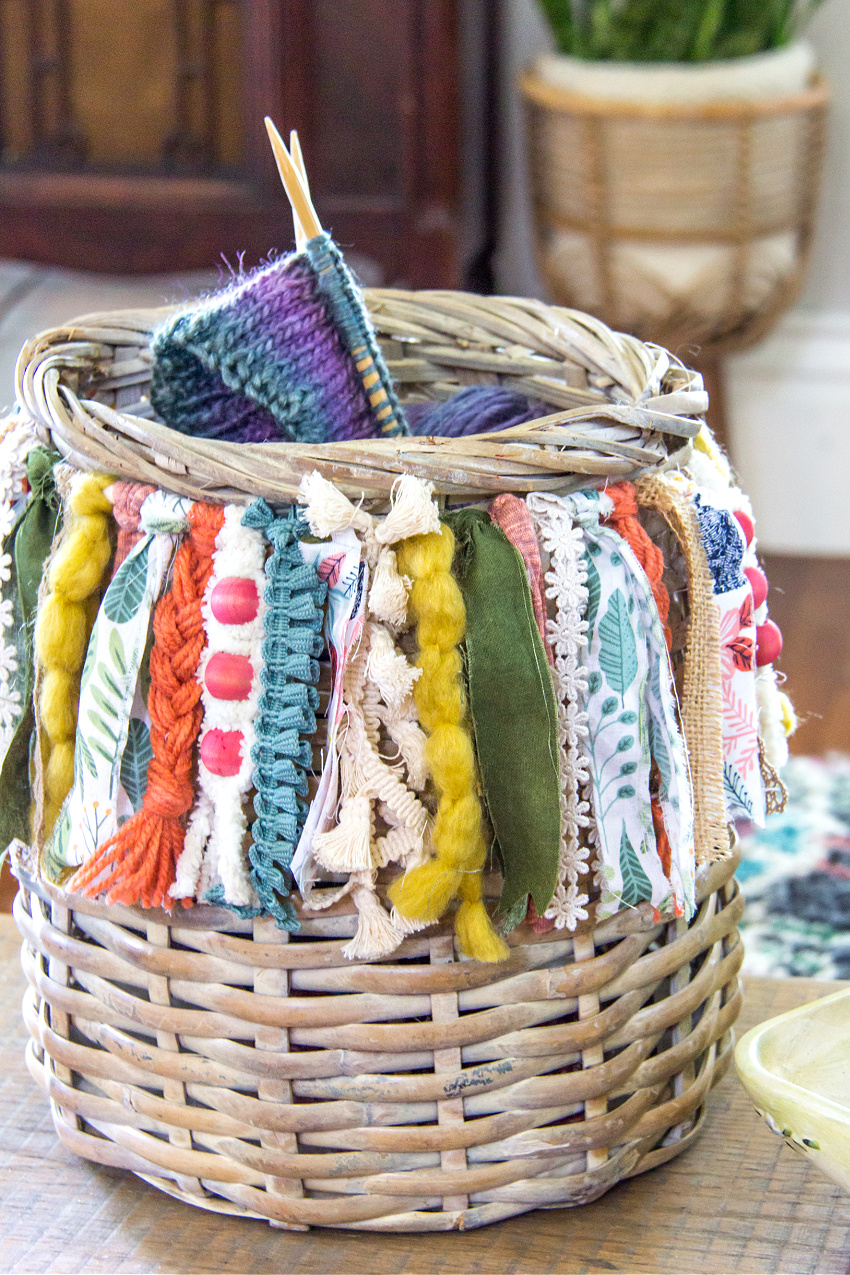 Easy diy boho storage basket