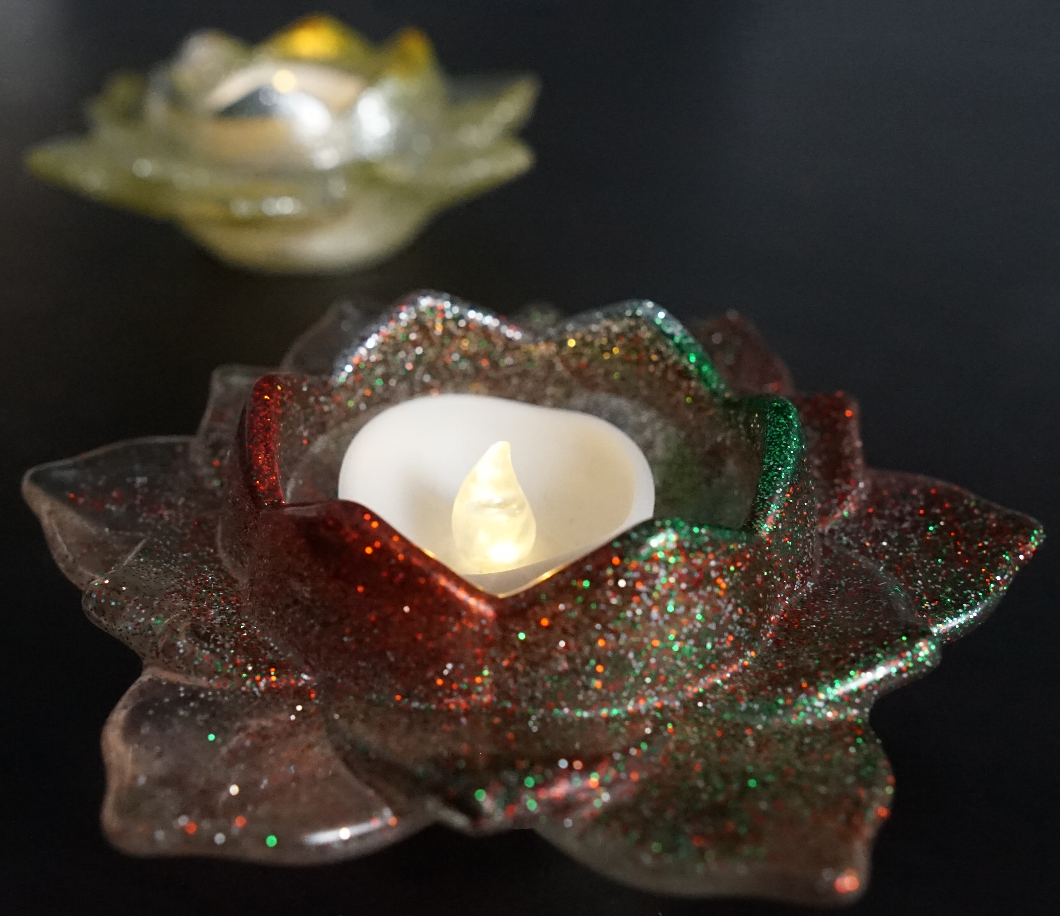 Glitter Epoxy Candle Holder
