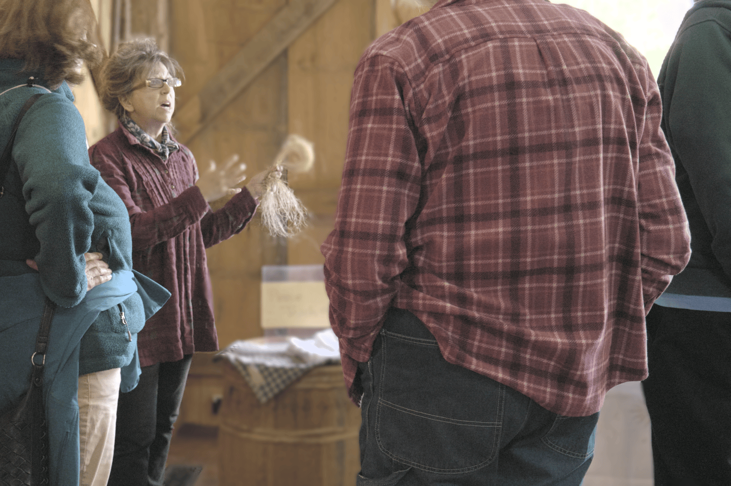 Dr. Kimberly Alexander discussing flax with general public