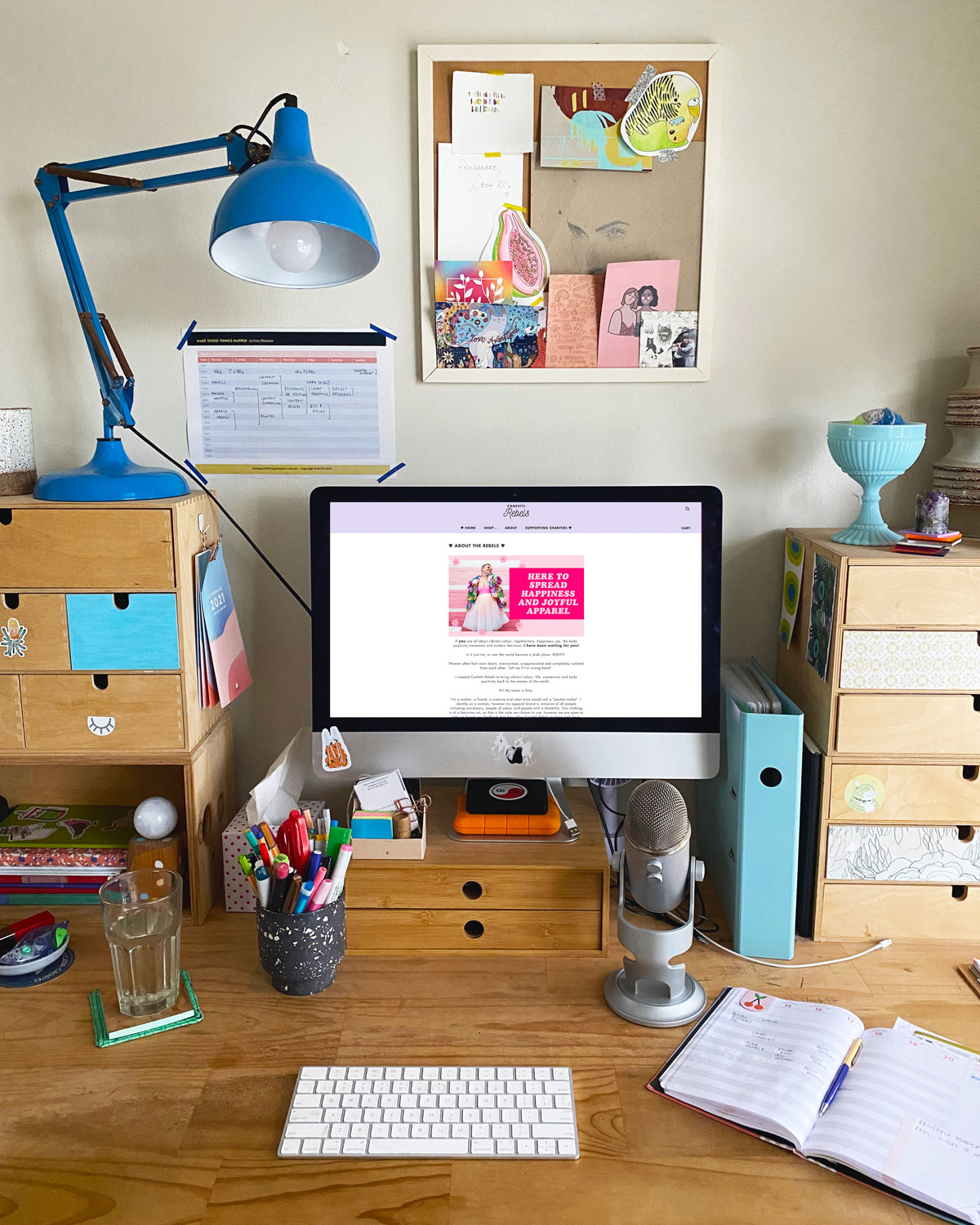 Writing your about page desk with computer