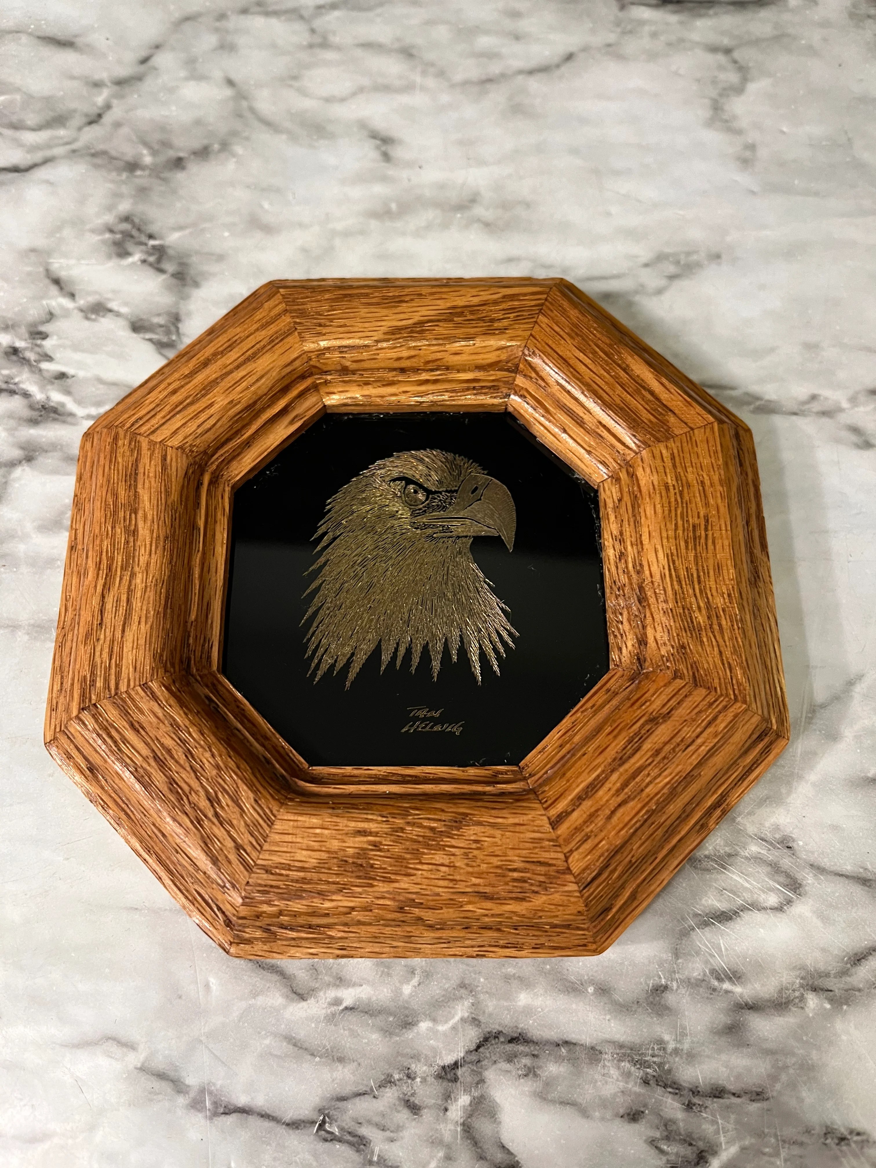 Small Etched Eagle Head Make Me Modern Decor