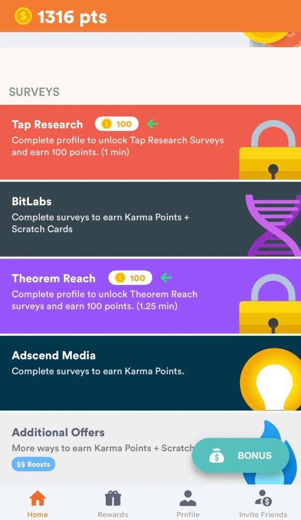 On cashKarma, you get paid to complete online surveys, take quizzes as well as completing other additional offers