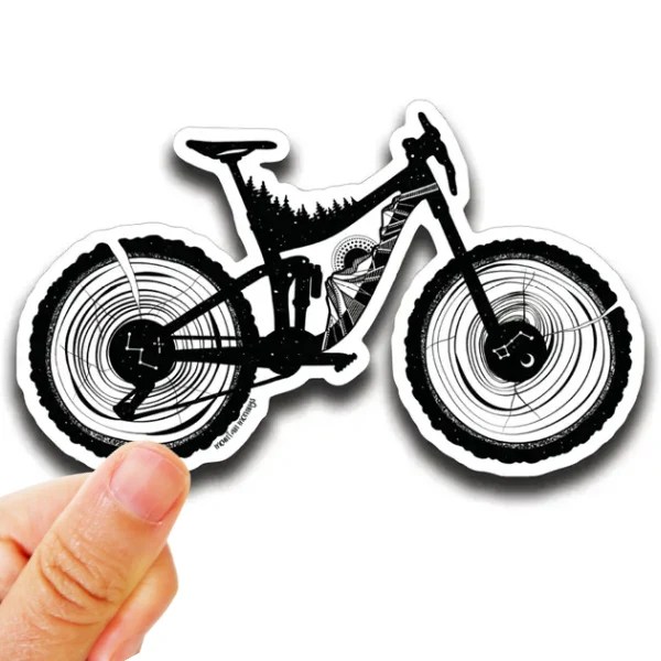 Mountain Bike Vinyl Sticker By Mountain Mornings At Maker House Co
