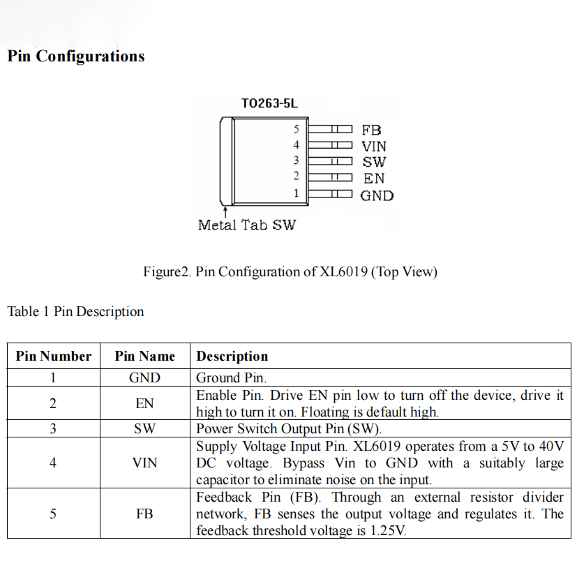 XL6019E1 SMD IC Boost Converter TO2635 Makers Electronics