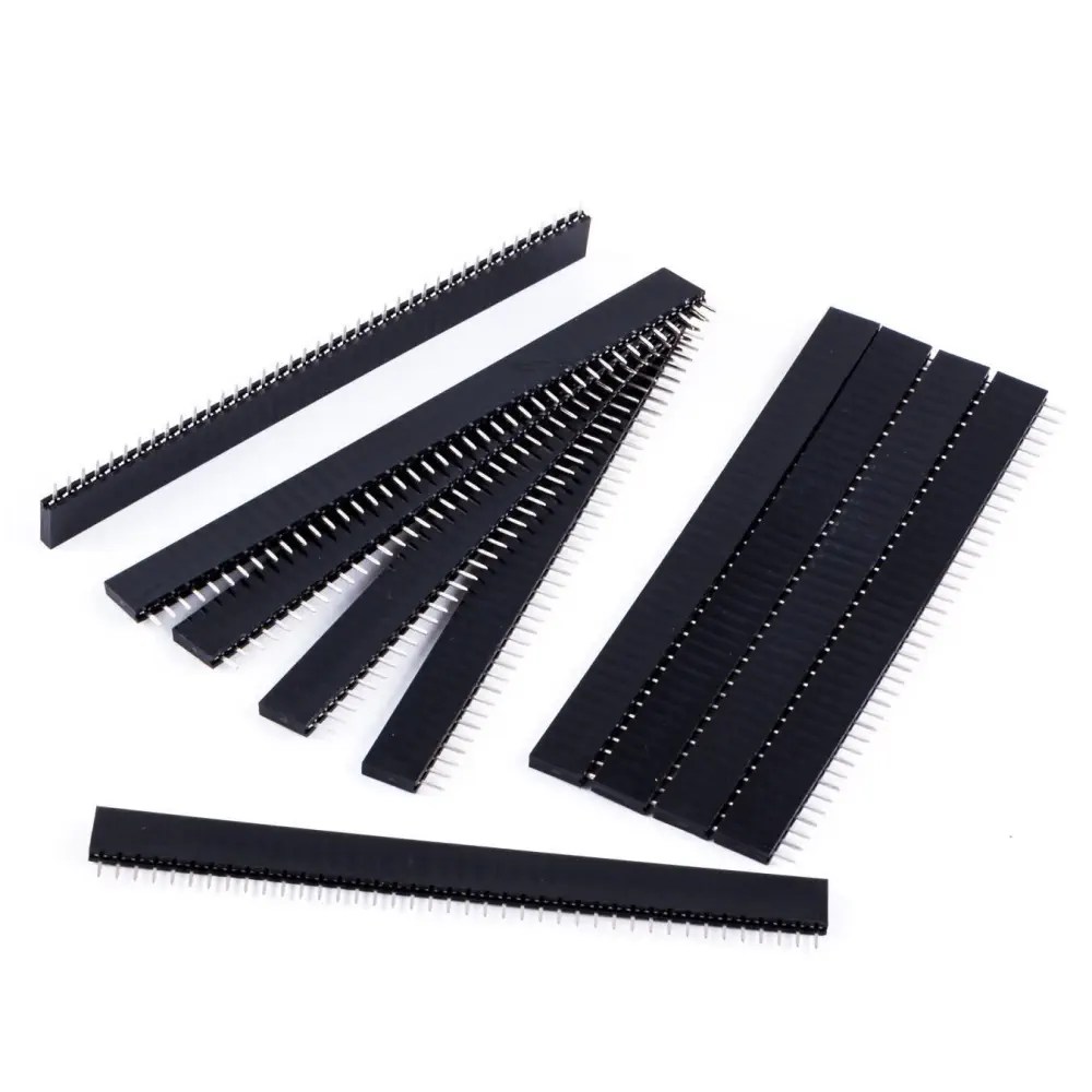 5Pcs 4 Pin Single Row Stackable Header Socket, Female Connector 2.54mm Pitch, 11mm Width For PCB Projects