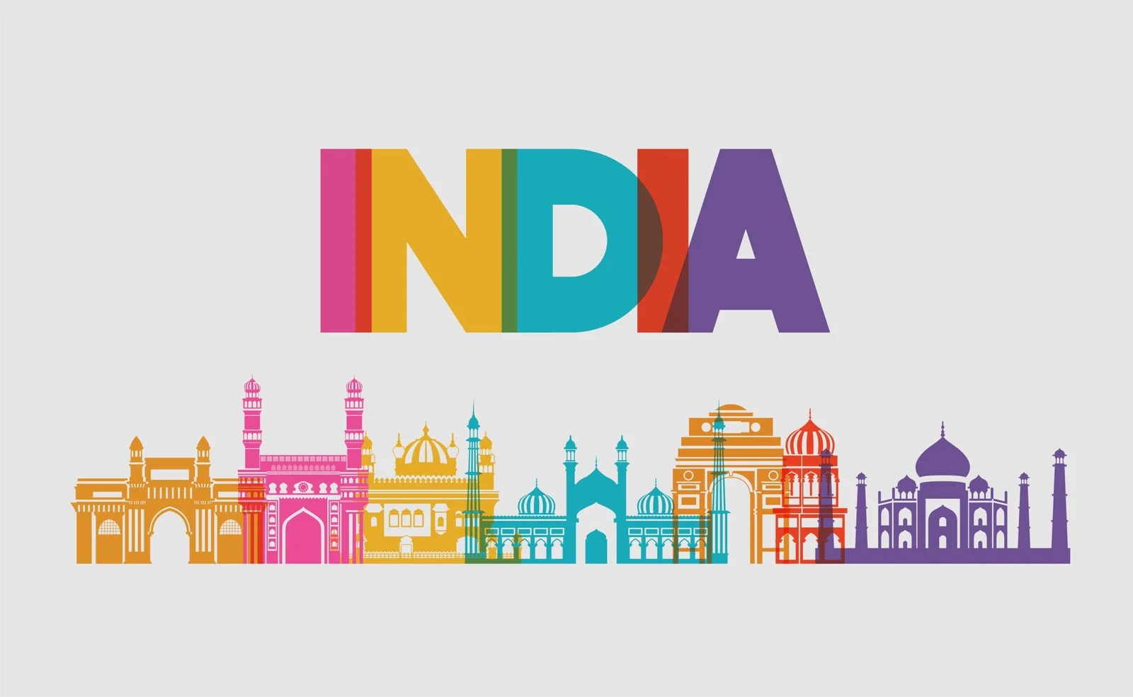 indian set temples architecture icons vector illustration design