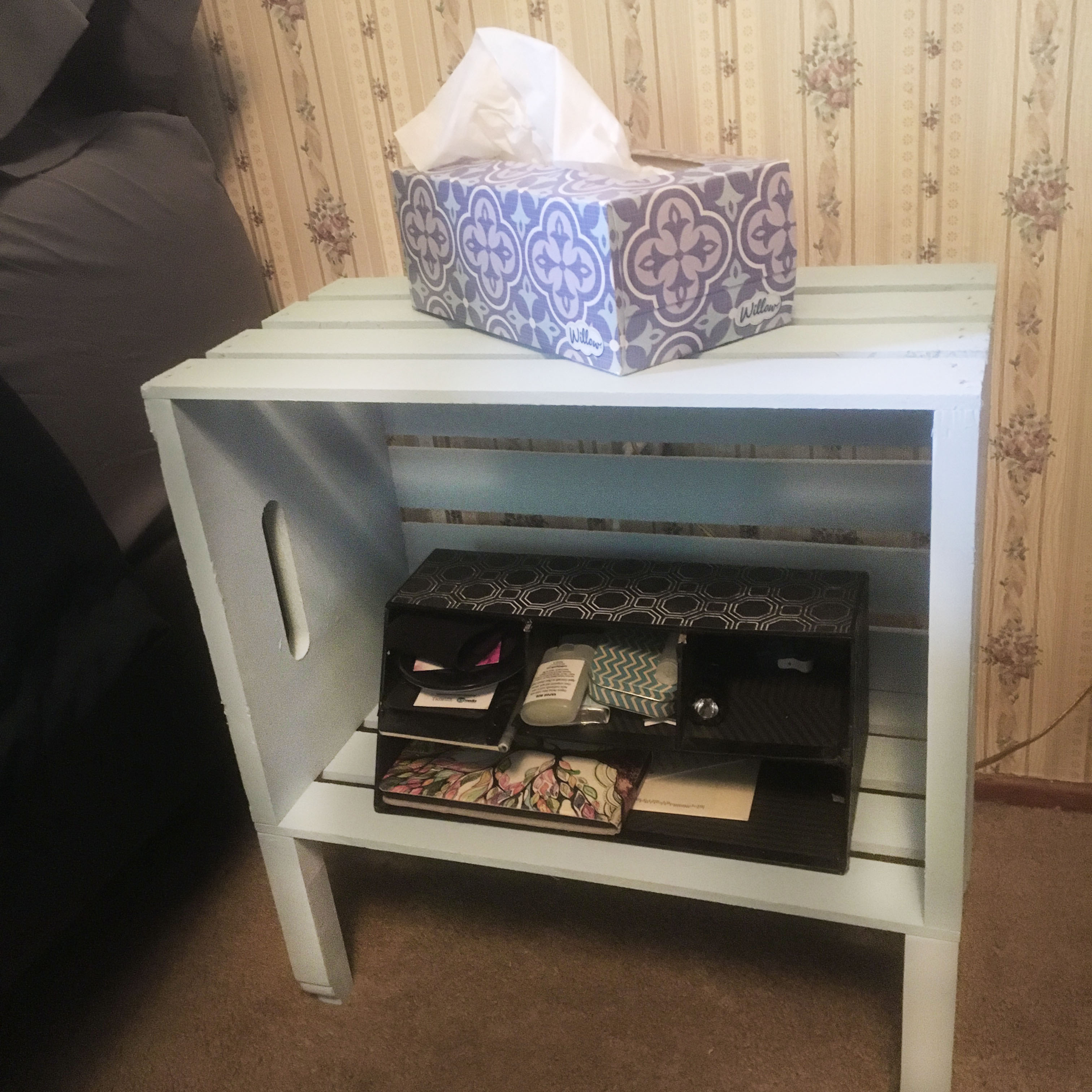 crate side table