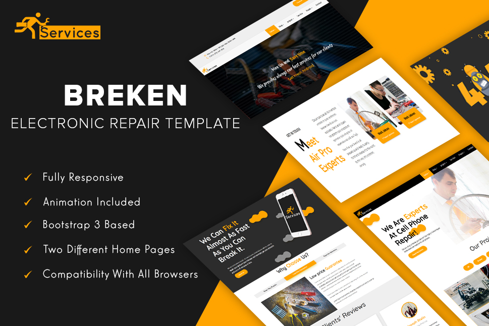 Breken Electronics Repair Template With Html Bootstrap3