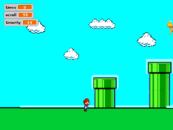 Scrolling Mario game in Scratch