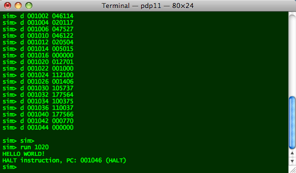Hello, World (and more) on a PDP-11!