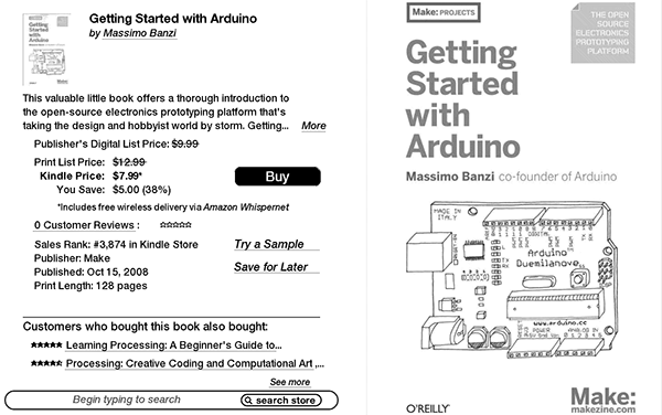 Getting Started with Arduino and other O’Reilly books on Kindle, DRM-free