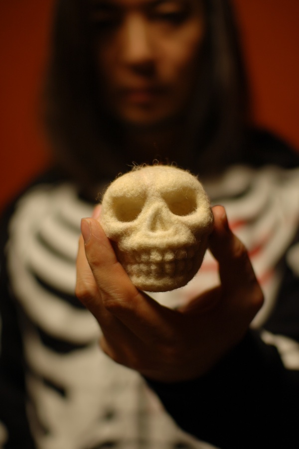 Gorgeous little needle-felted skull