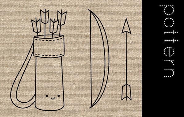 Bow and Arrow Embroidery Pattern