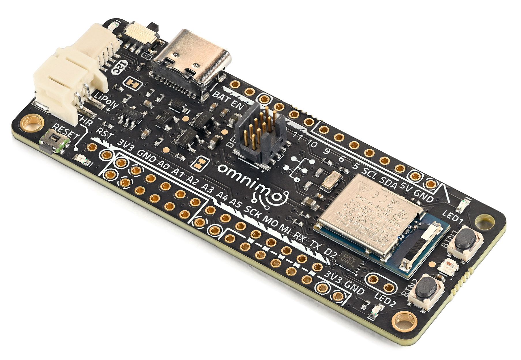 Photo of an Omnimo dev board