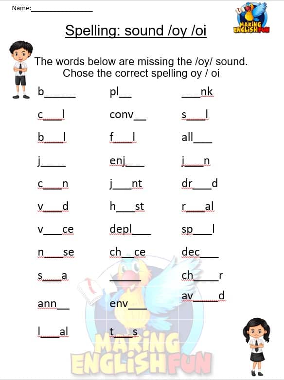 diphthong and vowel spelling worksheets editable making english fun