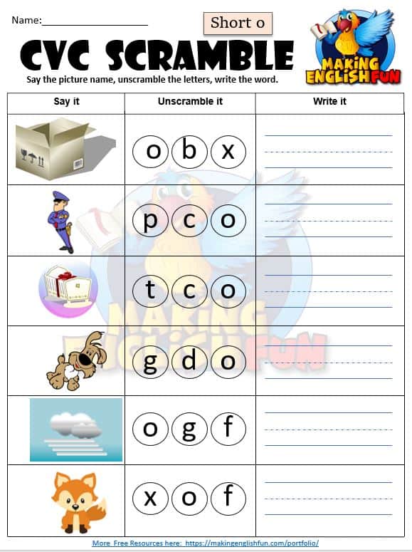 10 cvc and short vowel phonics worksheets editablemaking english fun