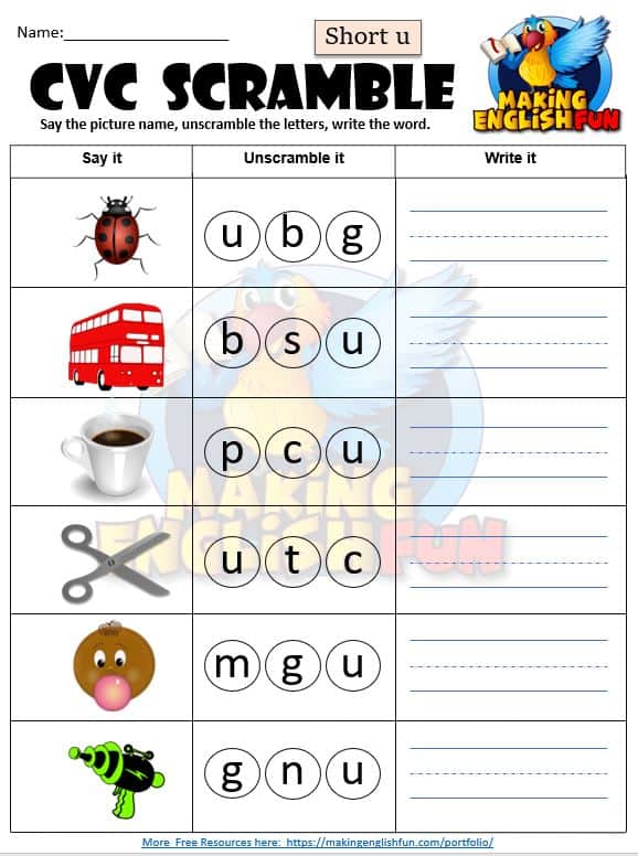 10 cvc and short vowel phonics worksheets editablemaking english fun