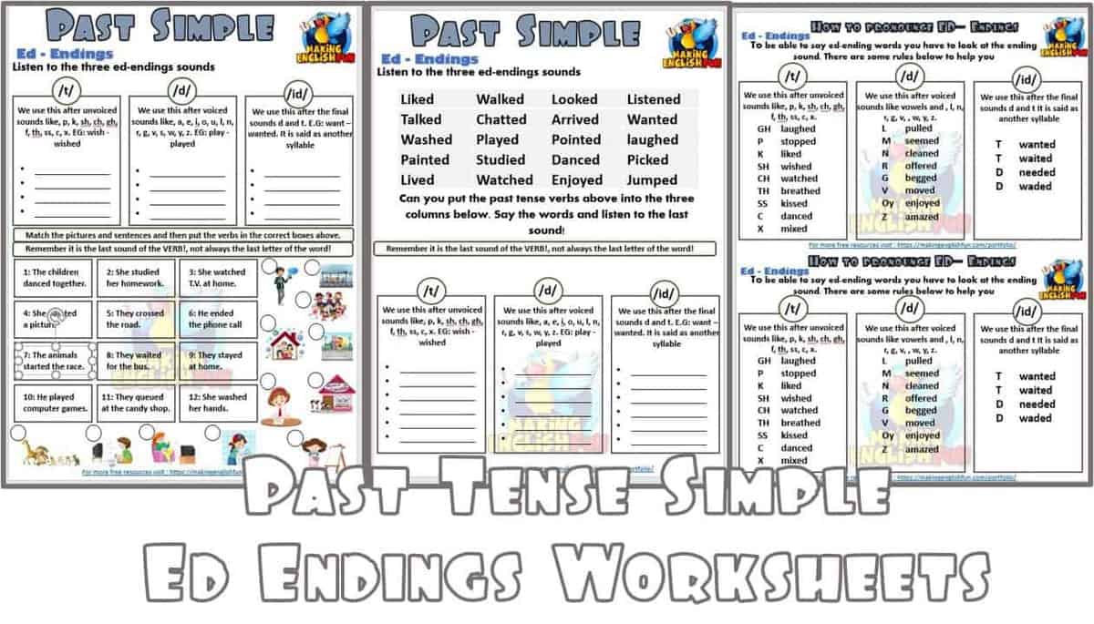 simple past tense worksheets and handouts editablemaking english fun