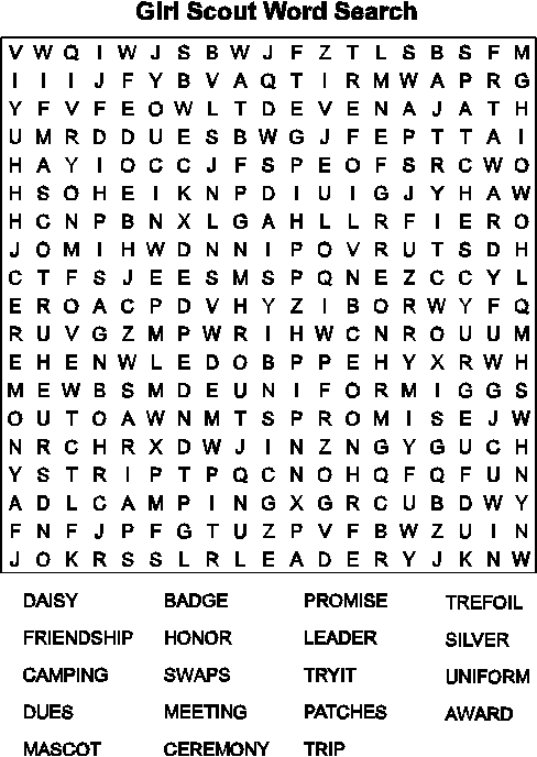 After doing an internship abroad you will have many international friends! Girl Scout Word Search - MakingFriends