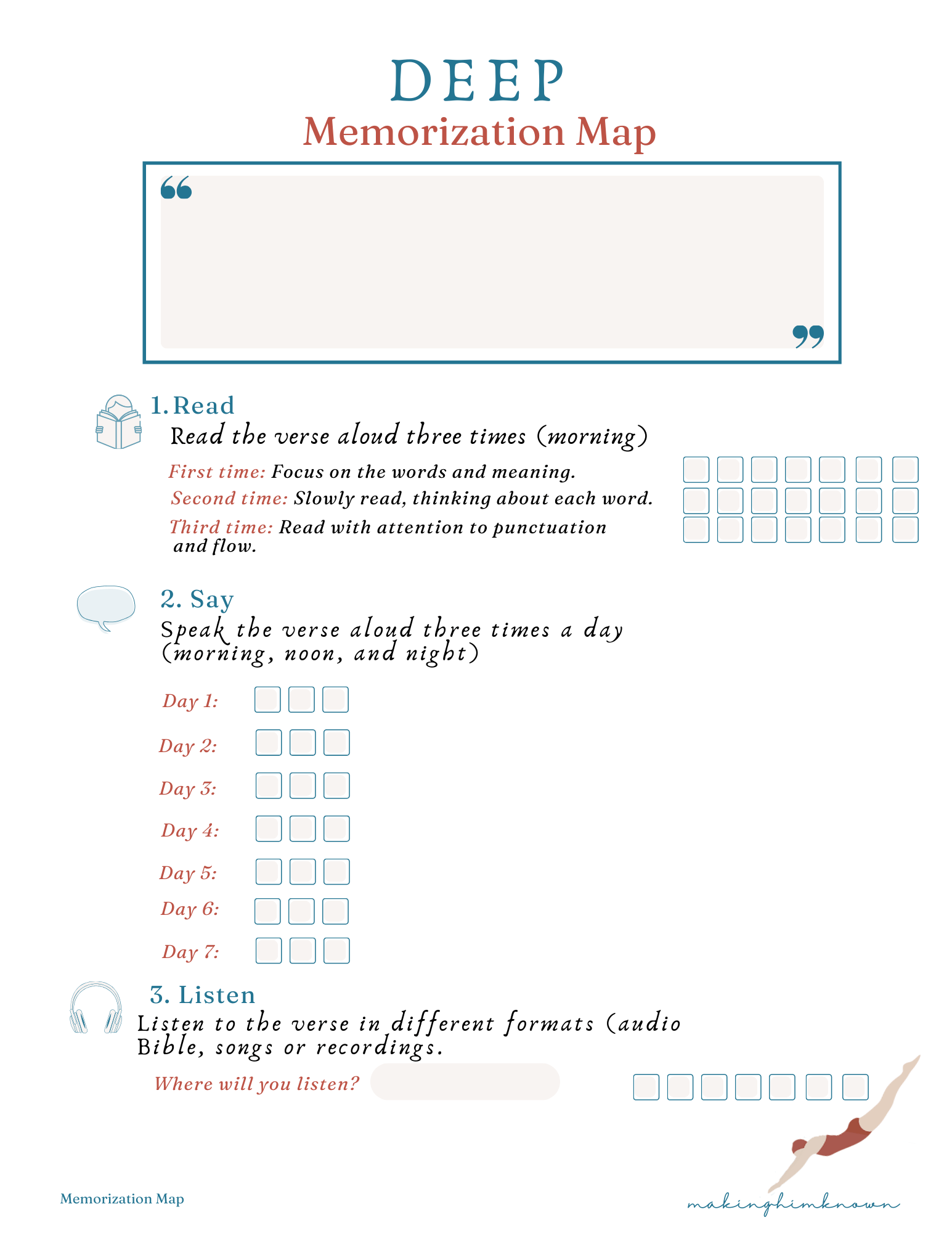 DEEP DIVE Scripture Memory Map