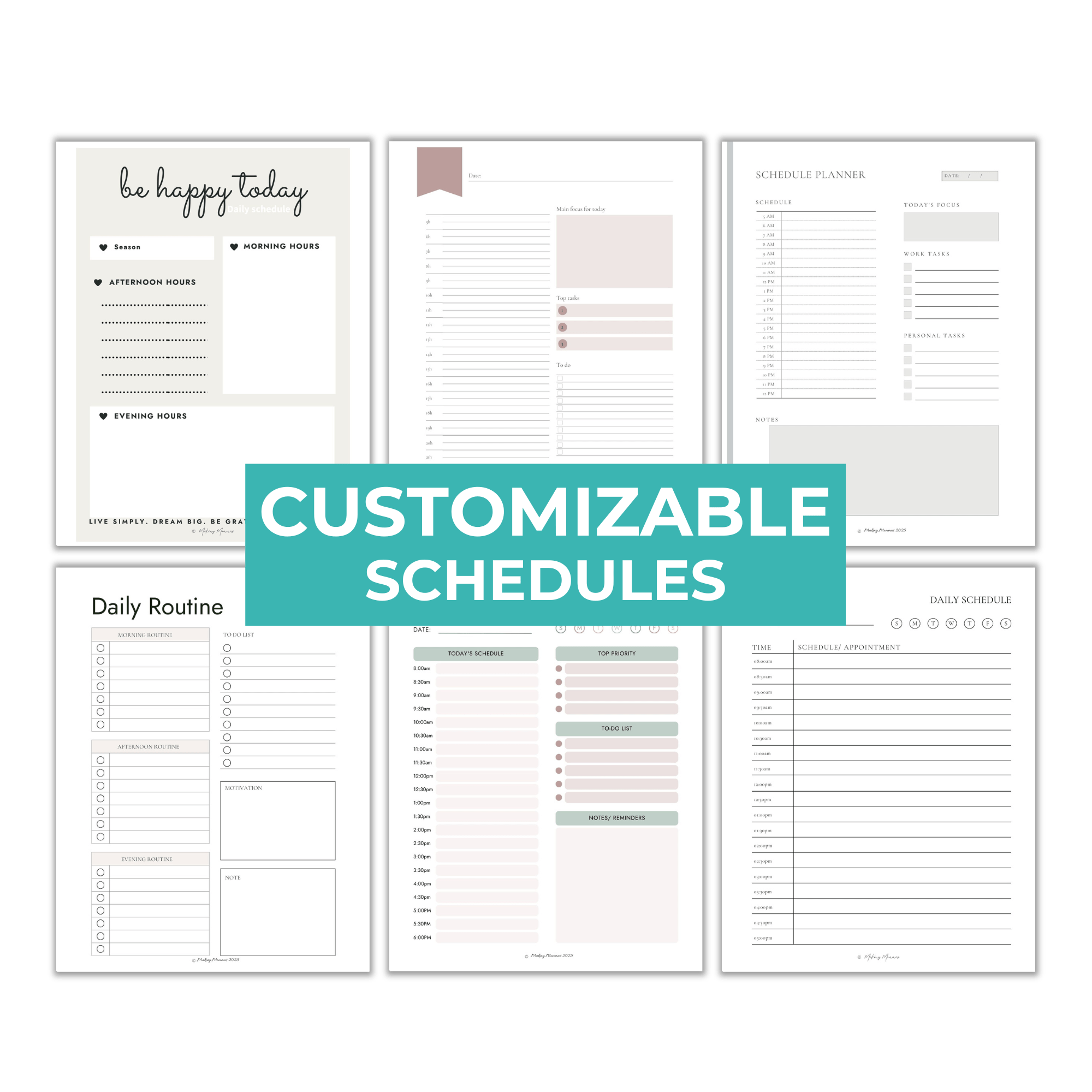 customizable sahm schedules