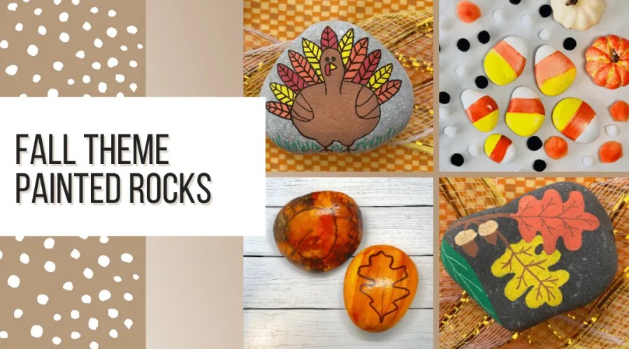 image of fall themed painted rocks