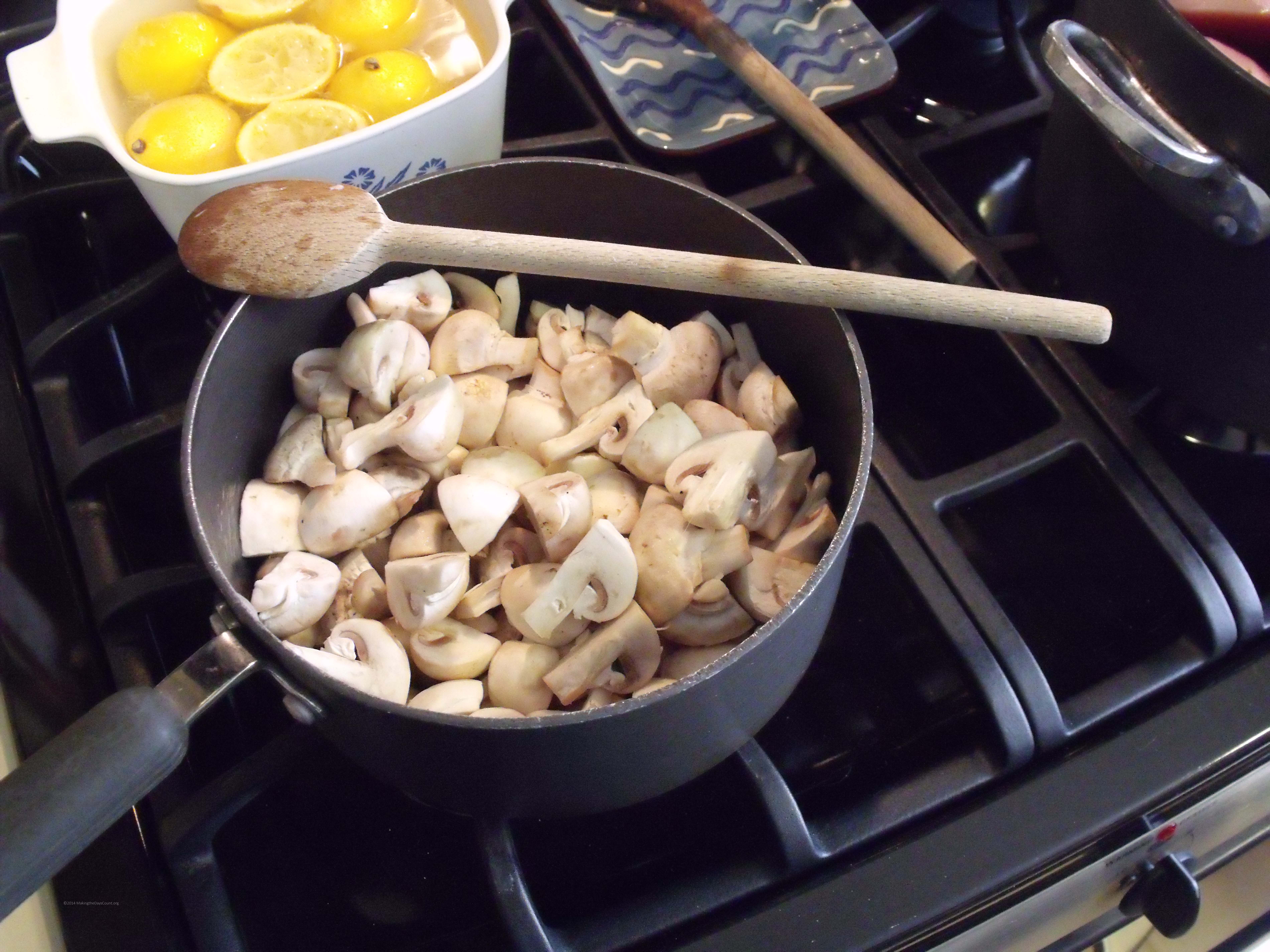 sauteing the 'shrooms