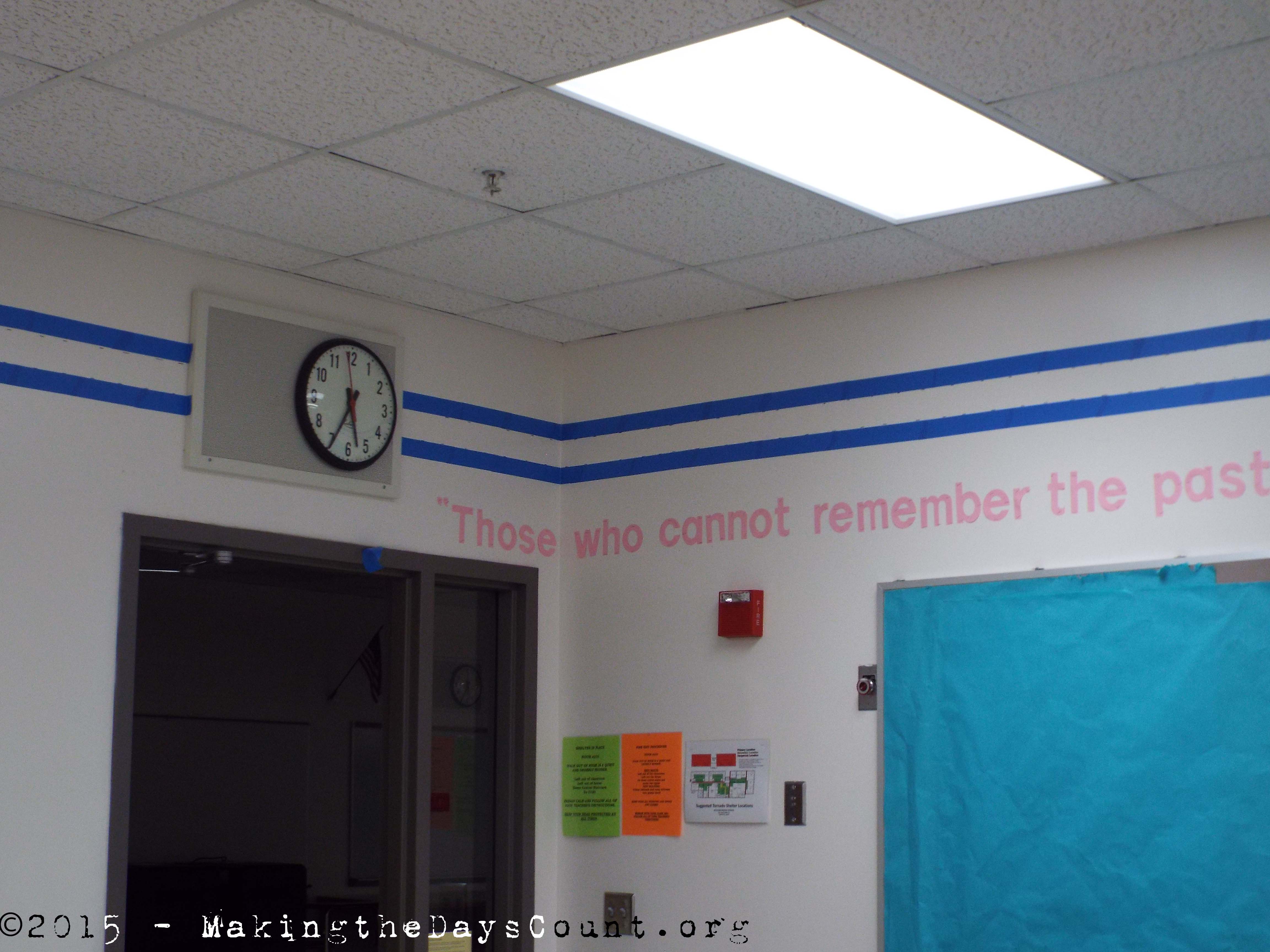 done taping, the front left corner of the room