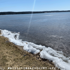 orchestrate5 Tueday's sunshine melted the ice and pushed it all along the shoreline