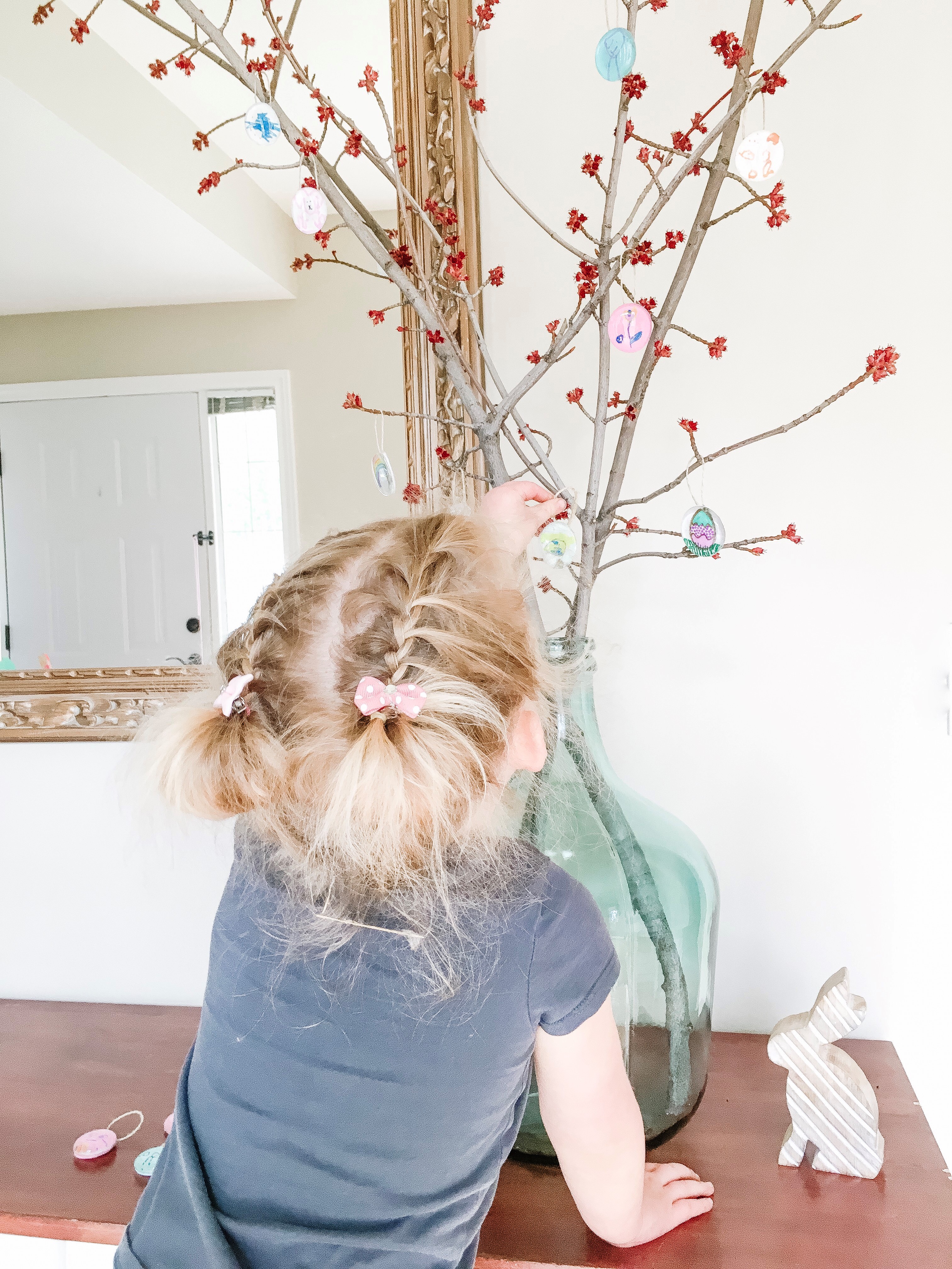 DIY Easter Tree with Cute Glass Gem Easter Decorations! - decorating an easter tree