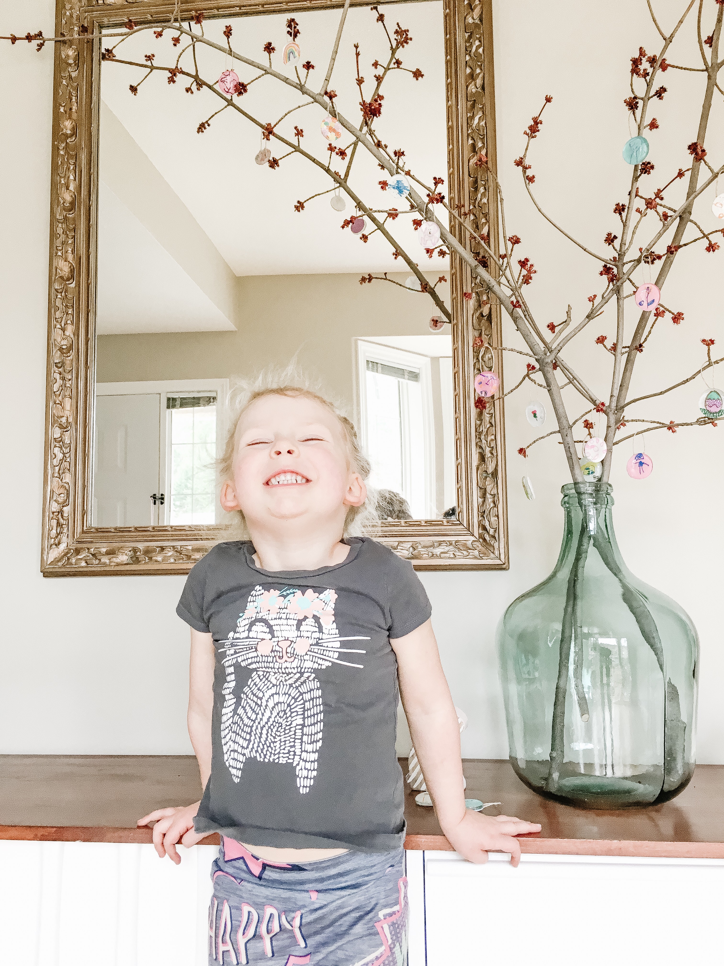 DIY Easter Tree with Cute Glass Gem Easter Decorations! - cute easter tree