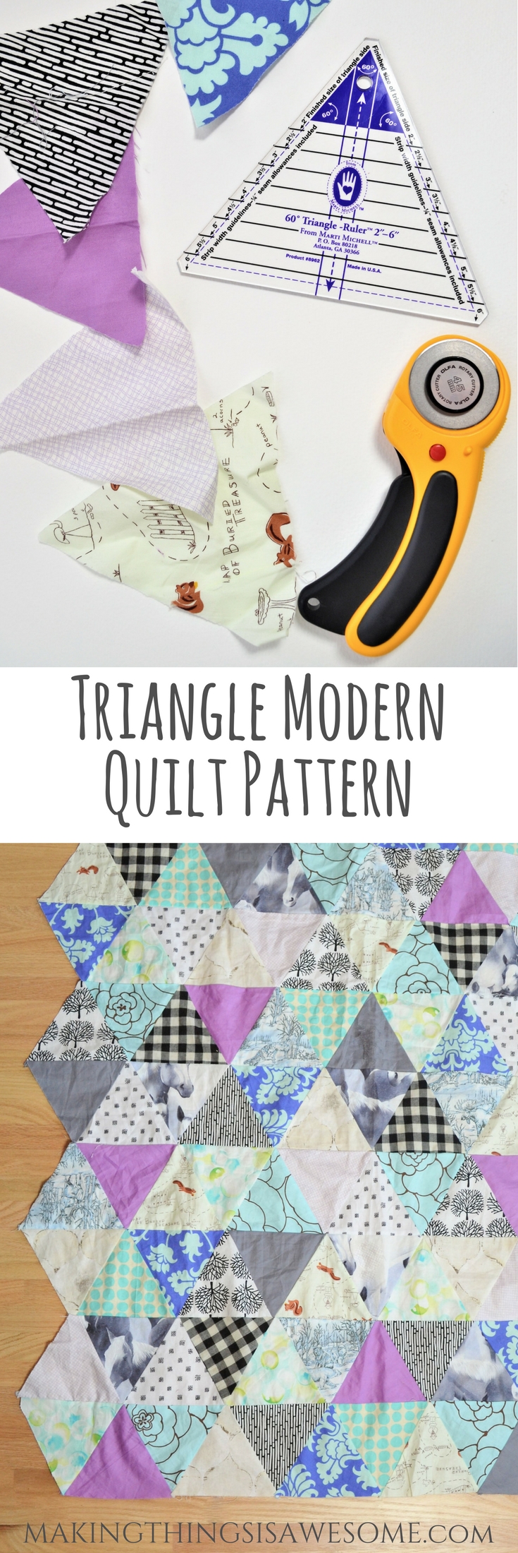 Triangle Modern Quilt Pattern 