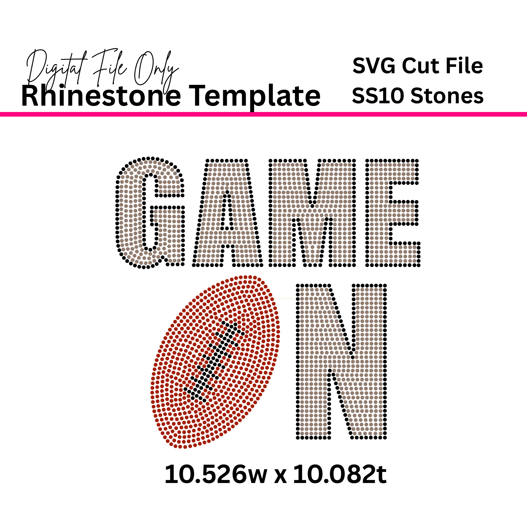 Game On - Rhinestone Template (SS10)