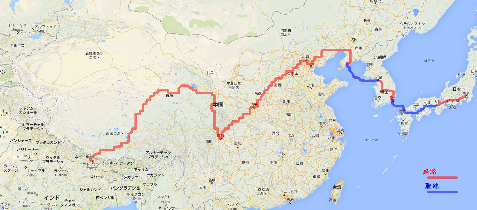 旅の予定ルート
