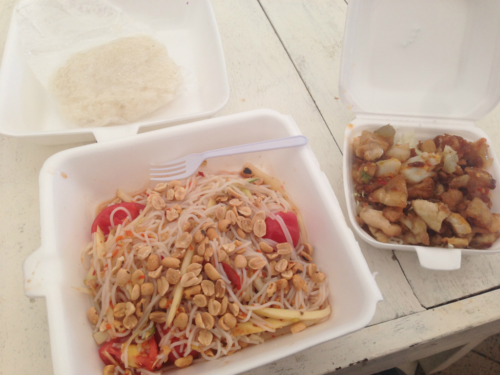 ヤムウンセンと揚げイカ