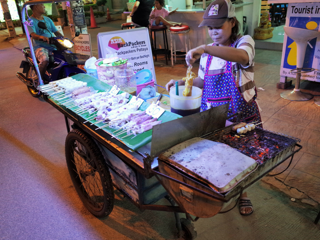 パタヤのイカ焼き屋台