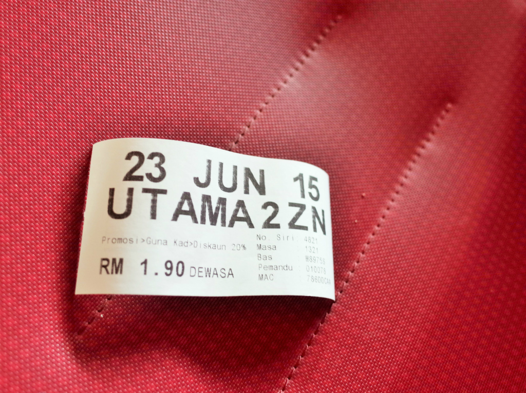 U63 パサール・スニからミッドバレーへの切符