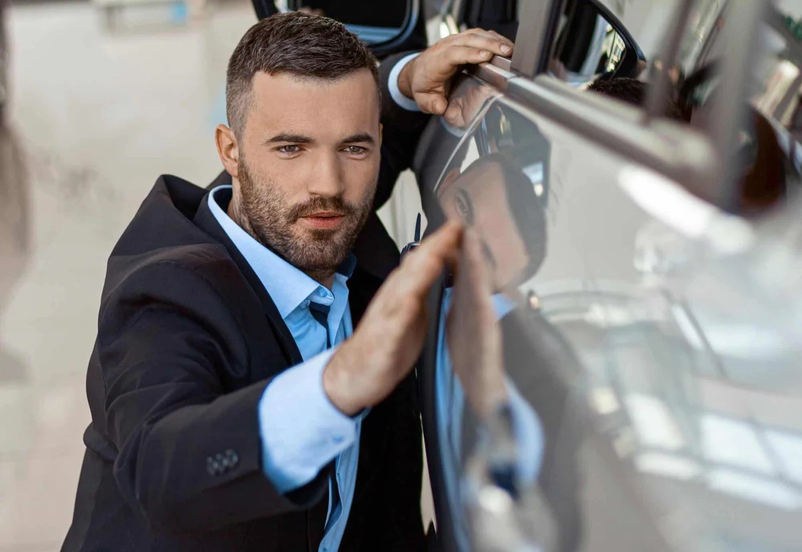 Luxury chauffeur service with professional driver and premium vehicle.
