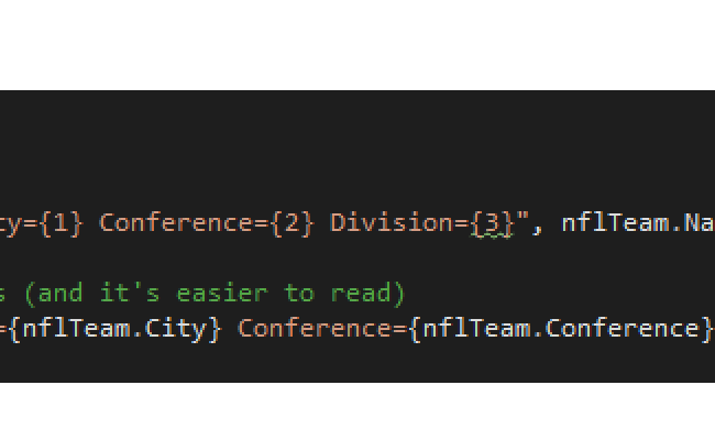 C# - Use String Interpolation Instead Of String.Format