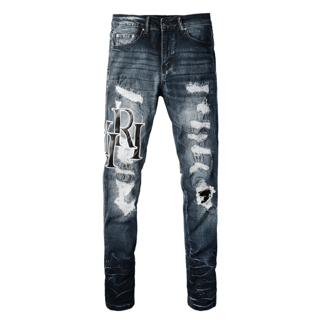 Amiri Logo Blue Jeans