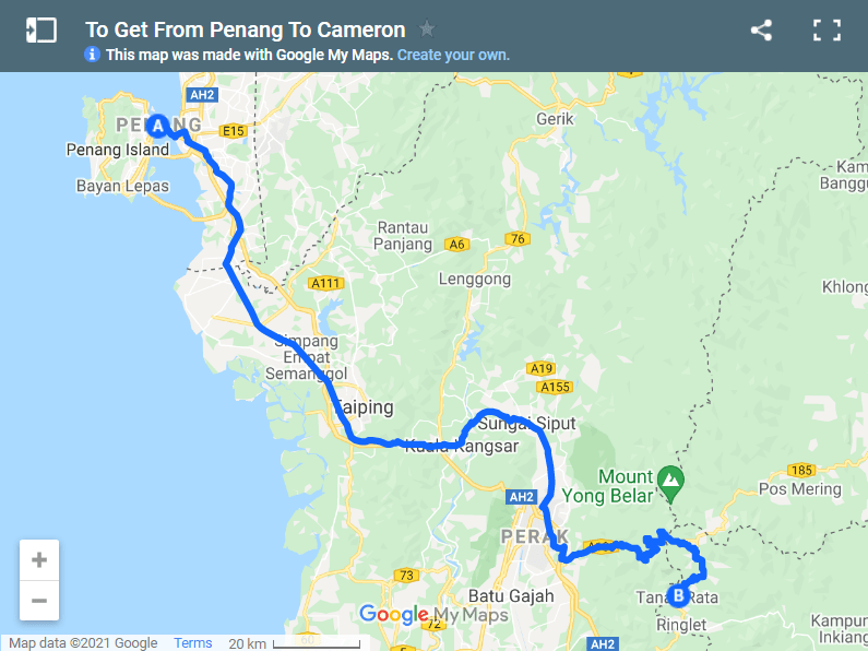 Penang To Cameron Highlands Bus Distance Infoupdate Org To Get From Penang To Cameron Highlands 