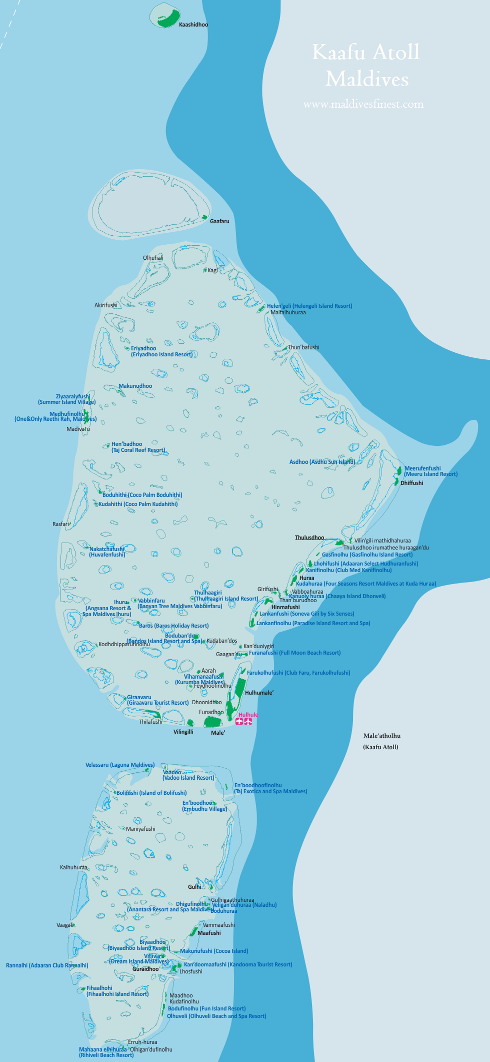 Is Maldives An Atoll Kaafu Atoll Map 