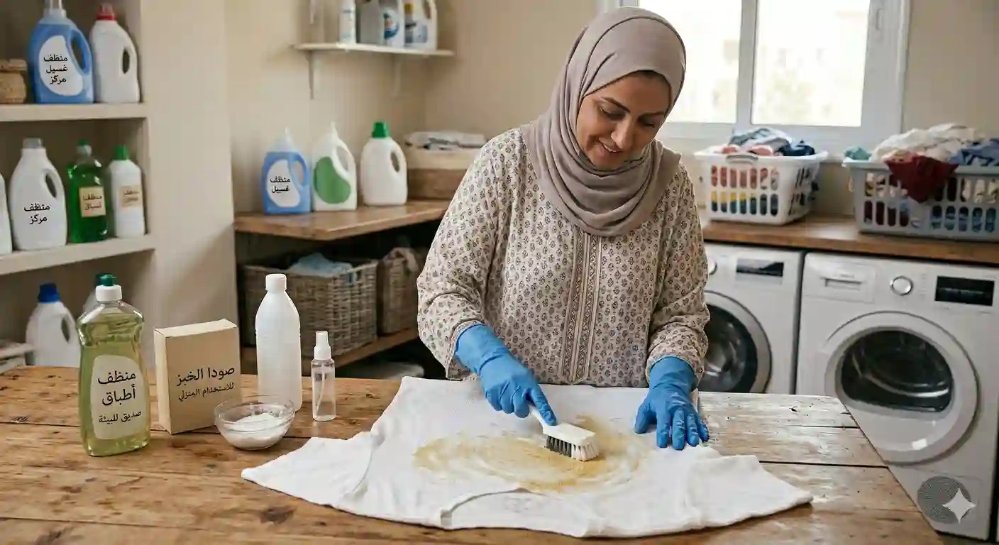 ازالة بقع الدهون من الملابس