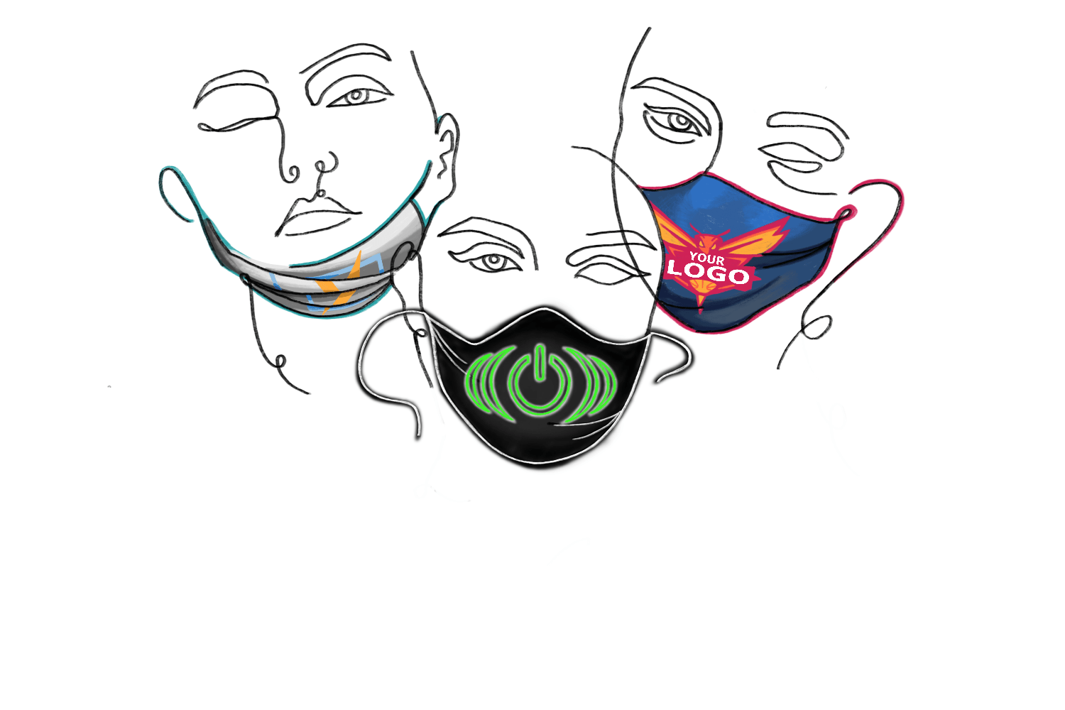 Advertisement design for customized face masks by MOTTOathletics