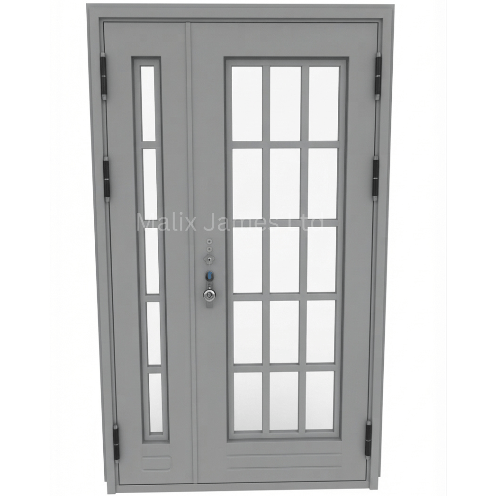 French 1 & Half Leaves Glass Grey Door 1200 x 2100 mm