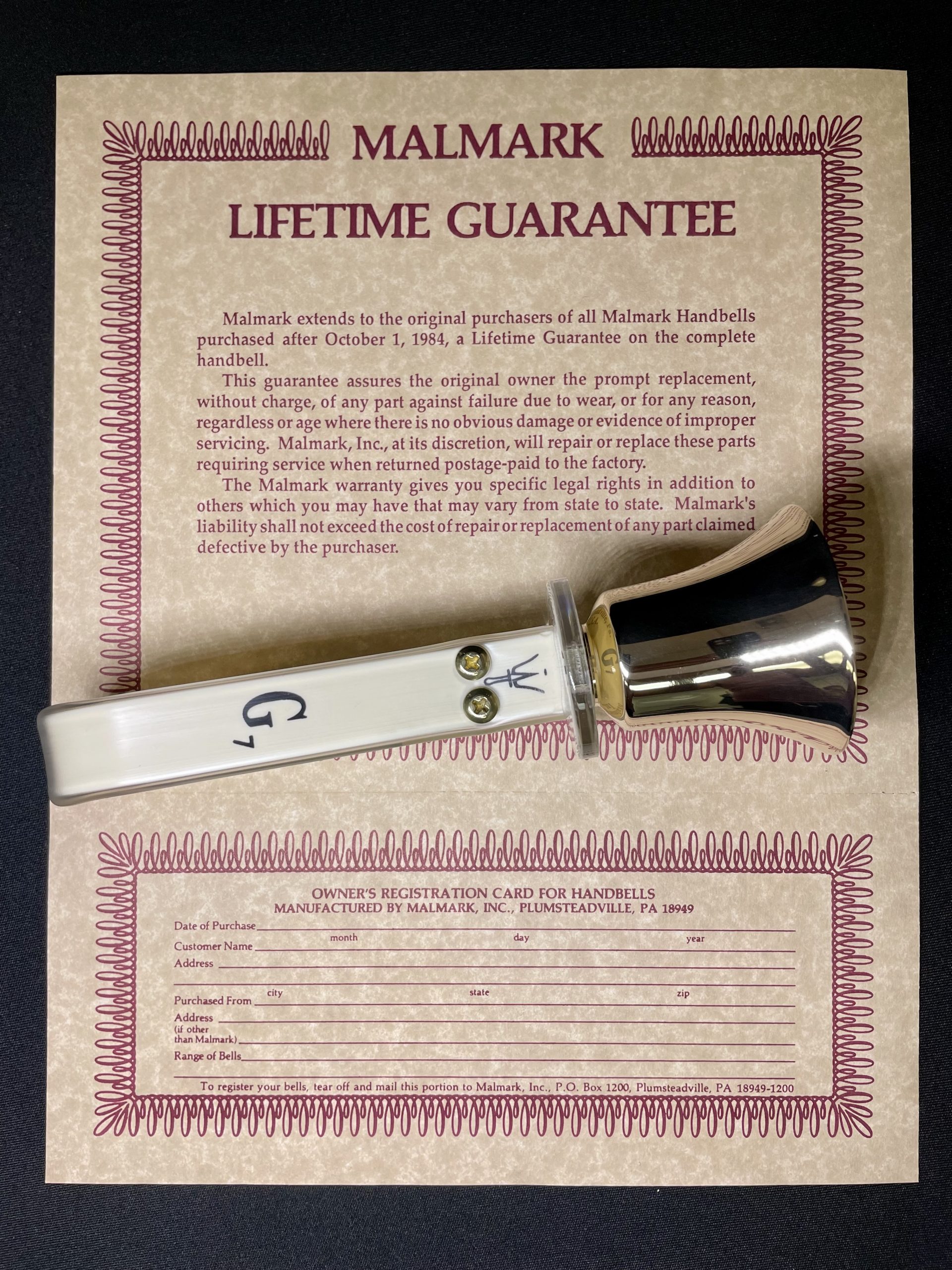 Warranty - Malmark - Bellcraftsmen. Handbells & Choirchimes