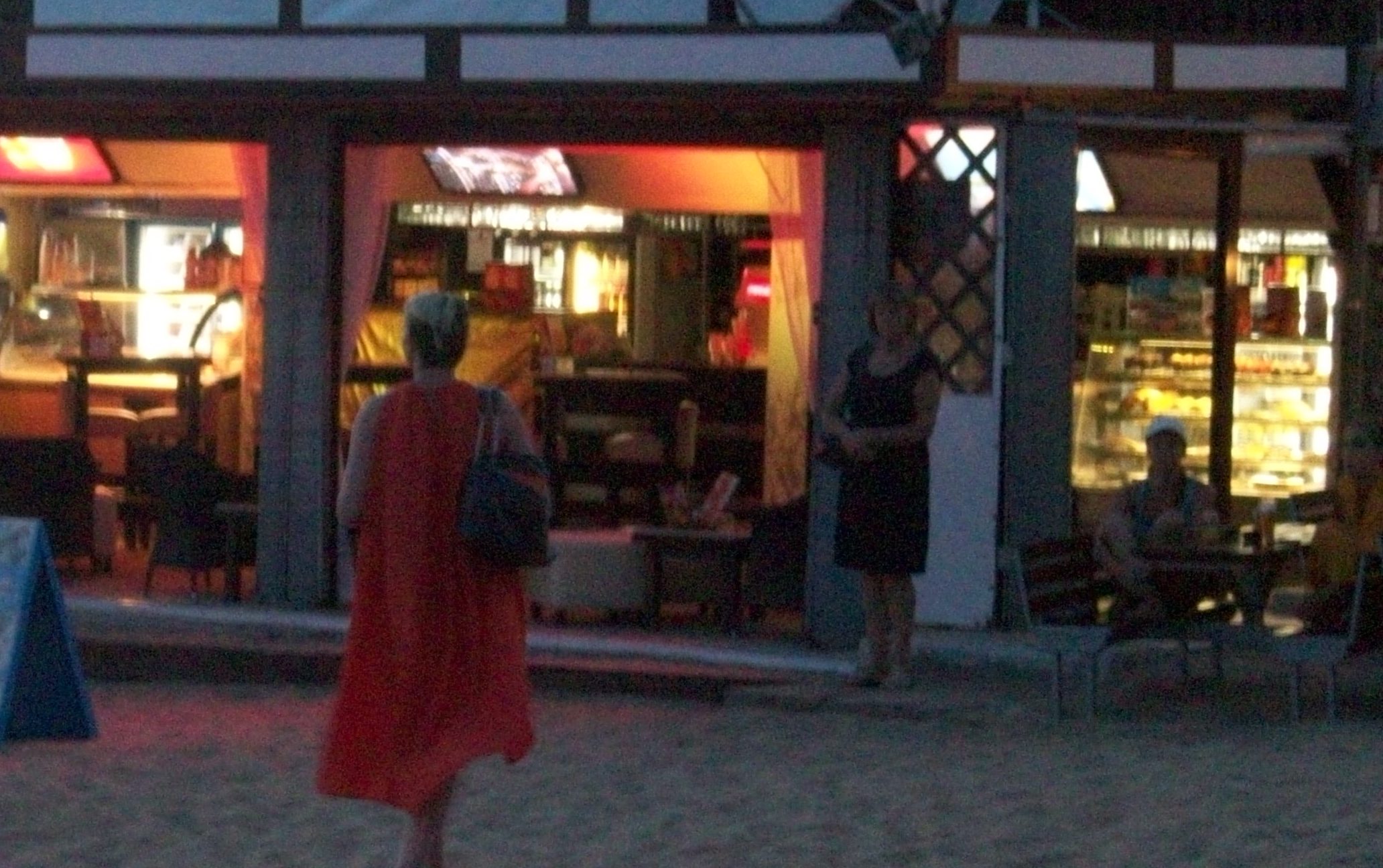 Enjoying the beach at night